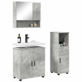 Bathroom Furniture Set 3 pcs Concrete grey Engineered wood 3392946