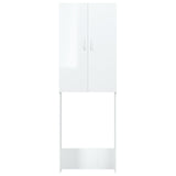 Washing Machine Cabinet High Gloss White 64x25.5x190 cm 808419