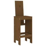 5 Piece Garden Bar Set Honey Brown Solid Wood Pine 3157772