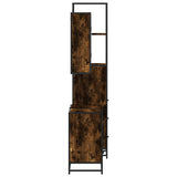 3 Piece Bathroom Furniture Set Smoked Oak Engineered Wood 3301172