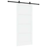 Sliding Door 93 x 211 cm Engineered Wood White and Black 3450008