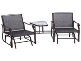 Gliding Jack and Jill Seat, with Glass-Top Table - Brown/Grey T3398P318718