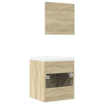 ZNTS 3 Piece Bathroom Furniture Set Sonoma Oak Engineered Wood 3324986