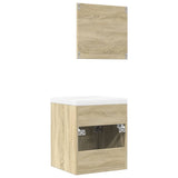 ZNTS 3 Piece Bathroom Furniture Set Sonoma Oak Engineered Wood 3324986