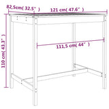 5 Piece Garden Bar Set Grey Solid Wood Pine 3157747