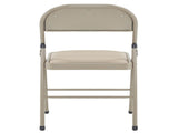 4pcs Elegant Foldable Iron & PVC Chairs for Convention & Exhibition Light Brown 07394569