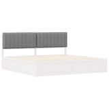 Bed Frame with Upholstered Headboard Light Grey 200 x 200 cm 3398213