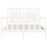 Bed Frame without Mattress White Small Double Solid Wood Pine 3192397