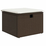 Sofa Set with Cushion Manual 8 pcs Brown and Cream Poly Rattan 3359207
