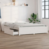 Bed Frame without Mattress with Drawers White 160x200 cm 3103570