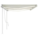 Manual Retractable Awning with LED 6x3.5 m Cream 3070082