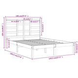 Bed Frame without Mattress White Solid Wood 140x190 cm 3105776