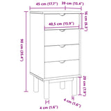 Chest of Drawers OTTA Black 45 x 39 x 90 cm Solid Pine Wood 42041749