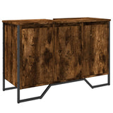 Bathroom Sink Cabinet Smoked Oak 91x35x60 cm Engineered Wood 848661