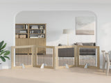 Dog Gate with Stands 4 pcs Sonoma Oak 100 x 100 cm 892032