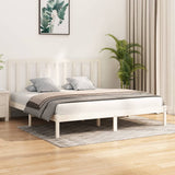 Bed Frame without Mattress White Solid Wood Pine 200x200 cm 3105181