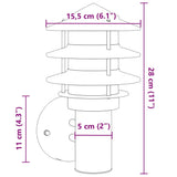 Outdoor Wall Lights 2pcs Black Stainless Steel 4006233