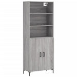 Highboard Grey Sonoma 69.5x34x180 cm Engineered Wood 3189259