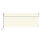 Manual Awning with Solar LED 4 x 3 m Cream 100% Polyester 3069422