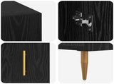 Desk with Shelf Black oak 140 x 50 x 75 cm Engineered wood 879527
