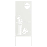 Garden Privacy Screen White 50 x 140 cm Cold-rolled steel 876316