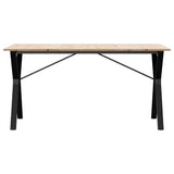 Dining Table Y-Frame 140x80x75 cm Solid Wood Pine and Steel 3282720