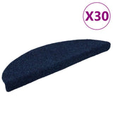 Stair Mats Self-adhesive 30 pcs 56x17x3 cm Navy Half Round 3365689