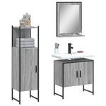 ZNTS 3 Piece Bathroom Cabinet Set Grey Sonoma Engineered Wood 3214347