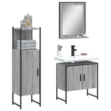 ZNTS 3 Piece Bathroom Cabinet Set Grey Sonoma Engineered Wood 3214347