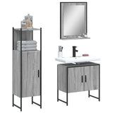 3 Piece Bathroom Cabinet Set Grey Sonoma Engineered Wood 3214347