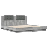 Bed Frame without Mattress Grey Sonoma 200x200cm 3209896