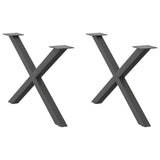 Coffee Table Legs X-Shaped 2 pcs Anthracite 70x cm Steel 4012906