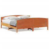 Bed Frame without Mattress Wax Brown 200x200 cm Solid Wood Pine 3216163