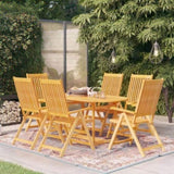 ZNTS 7 Piece Garden Dining Set Solid Teak Wood 3059528