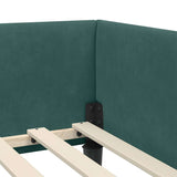 Corner Bed Frame Dark Green 80 cm x 200 cm Velvet 42016136
