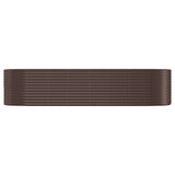 Garden Raised Bed Galvanised Steel 322x100x68 cm Brown 319070