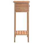 ZNTS Side Table with Drawer 25x25x60cm Solid Wood Walnut 350343