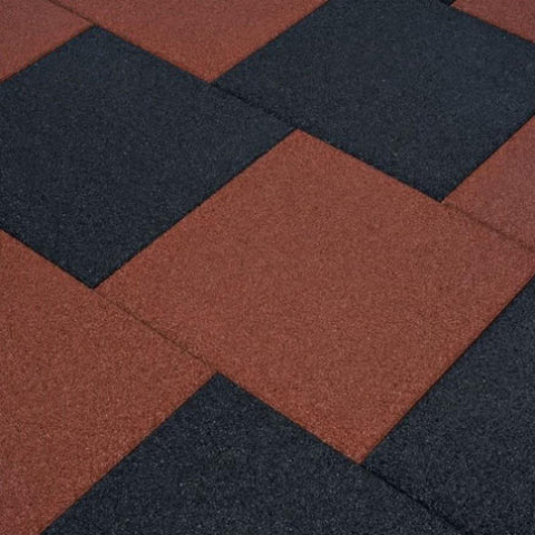 Fall Protection Tiles 12 pcs Rubber 50x50x3 cm Black 276273