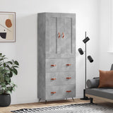 Highboard Concrete Grey 69,5x34x180 cm Engineered Wood 3199725