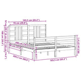 Bed Frame without Mattress 160x200 cm Solid Wood 3193931