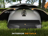 Aluminium Frame Camping Tent Dome Tent with Removable Rainfly, 2000mm Waterproof, for 1-2 Man, Grey T3398P349044