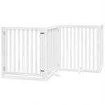 Dog Gate with Door Foldable 10 Panels White 800 cm Poplar Wood 3155679
