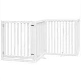 Dog Gate with Door Foldable 10 Panels White 800 cm Poplar Wood 3155679