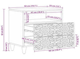 Bed cabinet with Drawer Brown 50 x 33 x 60 cm Solid Mango Wood 4018342