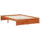 Bookcase Bed Frame with Headboard with Drawer Solid Pine Wood 3423797