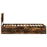 Bed Frame with Headboard Smoked Oak 90 x 190 cm Engineered Wood 3408708
