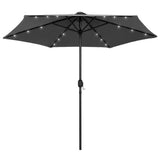 Garden Parasol with LED Lights and Aluminium Pole 270 cm Anthracite 47354