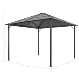 ZNTS Gazebo with Roof Aluminium 3x3 m Black 44641