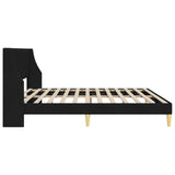 Bed Frame with Headboard Black 180 x 200 cm Fabric 42027380