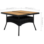 9 Piece Garden Dining Set Poly Rattan and Solid Wood Black 3095899